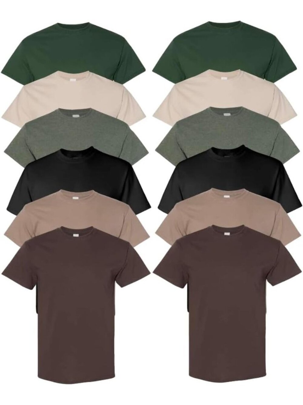EVERYDAY TEES Men's Heavy Cotton Tee (Pack of 12), Assorted Mixed Color Small